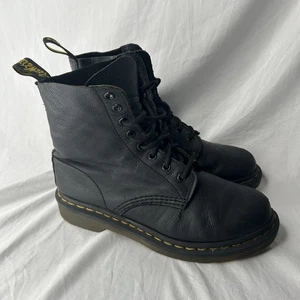 Dr Doc Martens Women's 1460 Pascal Soft Leather Boots Lace up Black Sz 7 - Picture 1 of 6