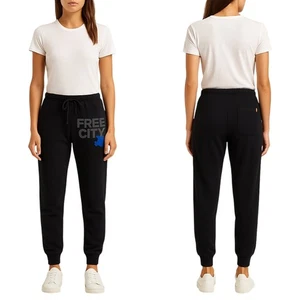 FREE CITY SUPERFLUFF LUX Pocket-superblack/blue sweatpant size XS - Picture 1 of 8