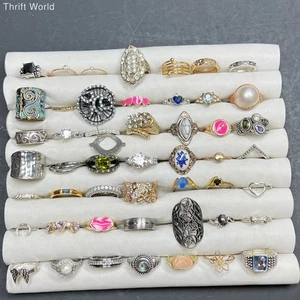 Assorted Styles and Sizes Costume Jewelry Ring Lot - Picture 1 of 11