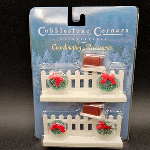 Cobblestone Corners White Picket Fence Mailbox Christmas Village Accessory NEW - Picture 1 of 5