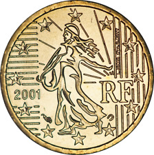 2001 FRANCE 10 CENT  EURO BU GEM FDC FIRST MAP 1ST YEAR EUROPEAN UNION EURO’S 