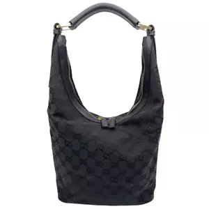 GUCCI GG Shoulder Bag Hobo Black Authentic From Japan - Picture 1 of 19