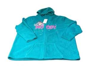 Disney Moody Fleece Teal 3XL Hooded FULL Zip Jacket Eeyore Winnie The Pooh NEW - Picture 1 of 4