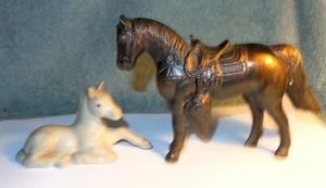 2 FIGURAS DE CABALLO VINTAGE OTAGIRI JAPÓN PORCELANA Y METAL ANTIGUO - Imagen 1 de 13