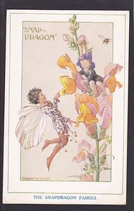 Circa 1907-1915 Vintage Postcard "Snap Dragon Fairies" - Margaret W. Tarrant - Picture 1 of 2