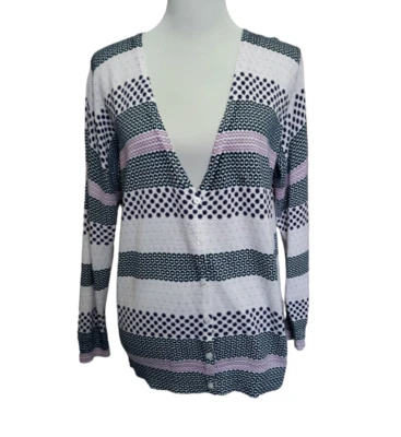 Cárdigan North Crest morado, negro, abotonado, suéter talla XL. 18 Foto 1 de 4