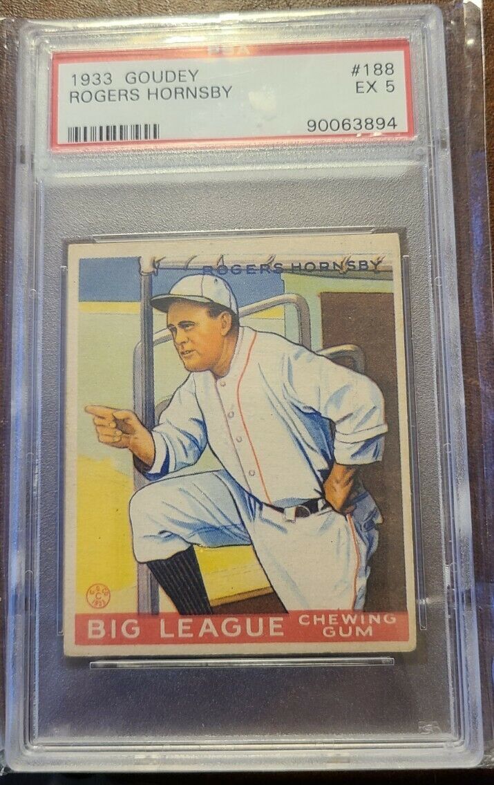 1933 Goudey #188 Rogers Hornsby PSA 5