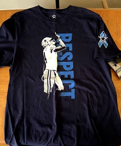 NWT OFFICIAL DALLAS COWBOYS NFL TSHIRT DAK PRESCOTT NO 4 RESPECT WOMEN SIZE L - Picture 1 of 2
