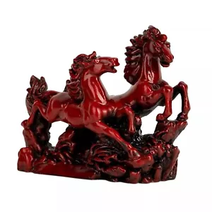 Zwei Rot Laufen Victory Pferde für Feng-Shui Und Vastu Idol Statue Prunkstück - Picture 1 of 3