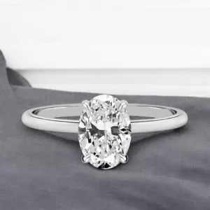 Verlobungsring 950 Platin IGI Lab gezüchtet Ovalschliff 1 kt Diamant - Bild 1 von 11