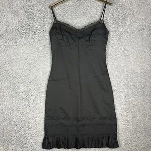 NWT Vtg BCBG Maxazria Black Pintuck Lace Cocktail Slip Dress LBD Sz 6 Whimsygoth - Picture 1 of 15