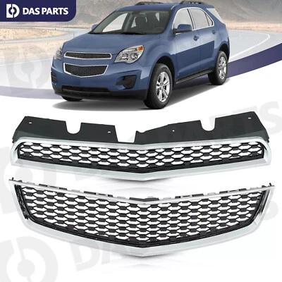 Front Bumper Upper Lower grille For 2010-2015 Chevrolet Equinox W/Chrome Package - Image 1 of 4