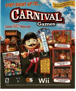 2007 Carnival Games Wii Videospiel Vintage Printwerbung Global Star - Bild 1 von 1