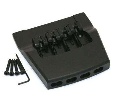 Hipshot Black/Aluminum Bass Bridge for Rickenbacker/Ric® 4001/4003 5RK400AB - Image 1 of 2