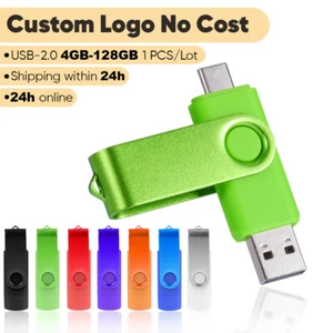 Unidad Flash USB-C de 128 GB-4 GB Grabado de Logotipo Personalizado Gratis Estuche de Plástico Memoria Stick - Imagen 1 de 19