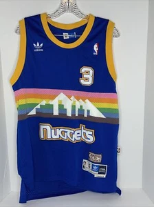 DENVER NUGGETS ALLEN IVERSON Jersey Small +2 ADIDAS HARDWOOD CLASSICS Sewn Logo - Picture 1 of 7