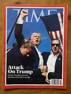 Time Magazine 2024 Donald Trump Attack Shot Assassination NO MAILING LABEL - Image 1 of 4