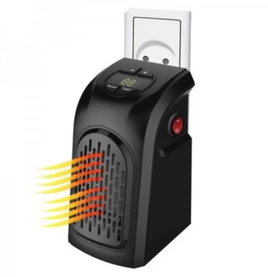 MAUER TERMOVENTILATORE STUFA ARIA CALDA 400 W TIMER A PARETE COLORE NERO  51214 - Immagine 1 di 4