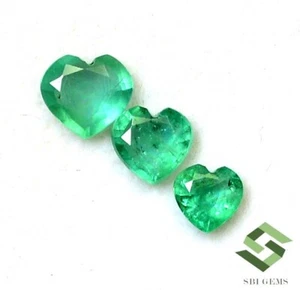 4,50 mm bis 6x6 mm Natürlicher Smaragd Herzform Schliff Posten 03 Stck. 1,17 cts Lose Edelsteine - Bild 1 von 5