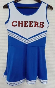 Women Schoolgirl Cheer Leader Costume Cheerleading Uniform ~ Medium Blue - Picture 1 of 7