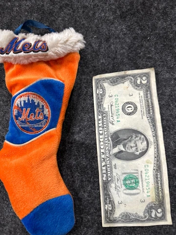 2 Lot New York NY Mets Vintage MLB Souvenir Glove Window Accessory VTg Stocking Cover