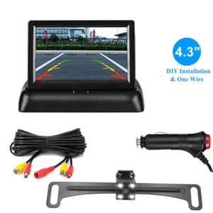 Rear View Backup Reverse ParkingCamera Plug and Play System 4.3" Display Monitor - Picture 1 of 12