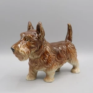 Vintage Ceramic Brown Terrier 5" tall 1960 Scottish Terrier Detailed - Picture 1 of 8