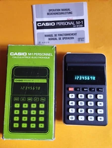 Calculatrice Casio M-1 PERSONAL Vintage Old School VERT LED années 1970 - Photo 1/6