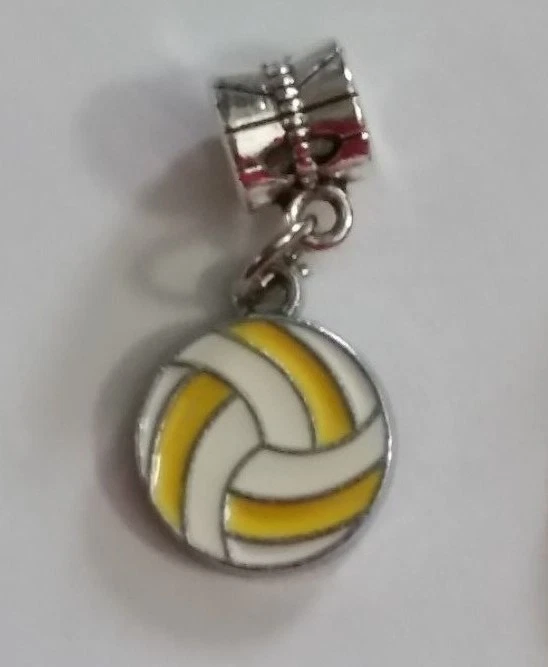 古董银色VOLLEYBALL饰品 - 彩色珐琅 - 运动 - 1/2D - 球 — 第 1/1 张图片