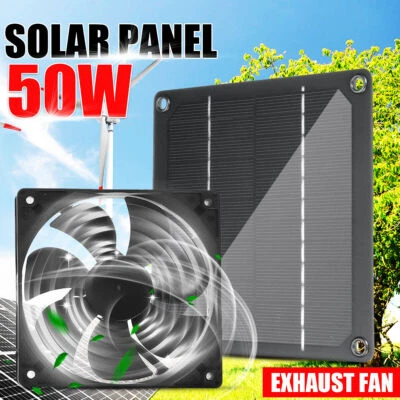 50W Tragbarer Solar Ventilator Lüfter Mit Solarpanel Betriebener Lüfter - Bild 1 von 4