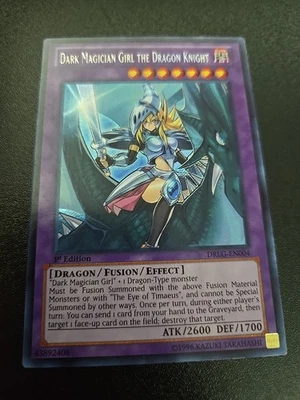 Yu-Gi-Oh! Dark Magician Girl The Dragon Knight DRLG-EN004 Secret Rare 1st TCG - Image 1 of 2