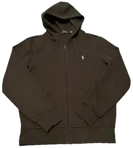 Polo Ralph Lauren à capuche double maille zippée taille S vert olive - Photo 1/6