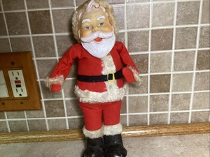 Vintage 13 inch Rubber Face Santa Claus Stuffed Body-needs TLC - Picture 1 of 9