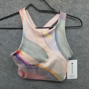 ATHLETA Conscious Crop Sports Bra A-C Womens XS Watercolor Yoga Gym Workout - Picture 1 of 12