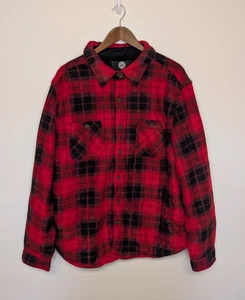 Weatherproof Red Black Plaid Flannel Fleece Sherpa Lined Men's Size XXL Jacket - Picture 1 of 13