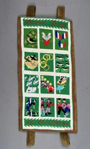 12 Tage Weihnachten Stickerei Wandbild Nadelspitze Vintage Volkskunst - Bild 1 von 12