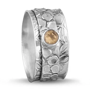 Anello citrino Anello in argento sterling 925 anello a fascia anello fatto... - Foto 1 di 12