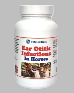 INFECCIÓN DEL OIDO EN CABALLOS - OTITIS - BACTERIAS MATA Y HONGOS 120 cápsulas - EE. UU. - Imagen 1 de 5