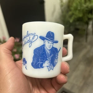 Mini taza vintage azul blanco Hopalong Cassidy - Imagen 1 de 8