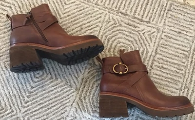 Sofft Womens Size 9 Aqua Brown Leather Platform Lug Sole Ankle Boot NWT - Image 1 of 4