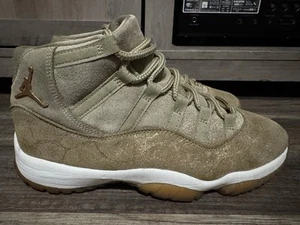 Nike Air Jordan 11 Retro Womens Sz 9 Gold Lux Olive Green Basketball Shoes READ - Picture 1 of 21