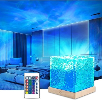 Cube Northern Lights Water Wave Night Light w/Remote LED Atmosphere Lamp - image 1 of 4