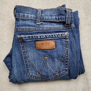Wrangler Retro Men’s Jeans 32x32 Relaxed Boot Cut Dark Wash Western Denim Pants - Picture 1 of 12