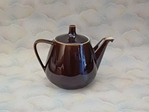 Tetera Villeroy & Boch marrón esmaltada estampada Luxemburgo 6" de alto - Imagen 1 de 6