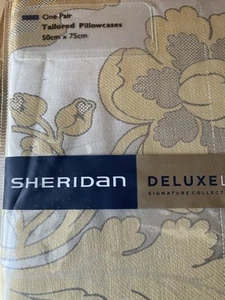 SHERIDAN GLENMARA YELLOW PAIR OF STANDARD PILLOWCASES - Picture 1 of 2
