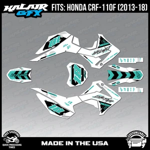 Graphics Kit for Honda CRF110 CRF 110 (2013-2018) Rebel - TEAL-SHIFT - Picture 1 of 4