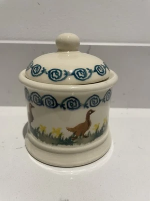 Brixton Pottery / Emma Bridgewater Ducks Lidded Mustard Pot Jam Honey Sugar - Image 1 of 4