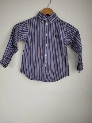 Ralph Lauren Boys Toddler Fit Long Sleeve Stripey Shirt Size 4T - Image 1 of 4