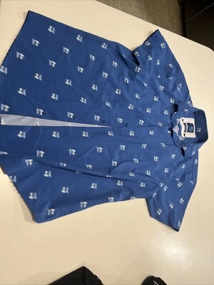 Camisa masculina Essex Crossing pequena prancha de surf botão para cima casual tecido elástico NOVO - Imagem 1 de 4