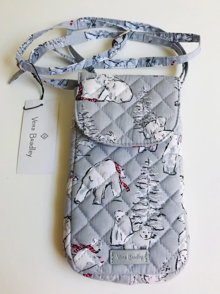 Retired Vera Bradley Beary Merry Polar Bear Fall 2019 Carson Cellphone Crossbody